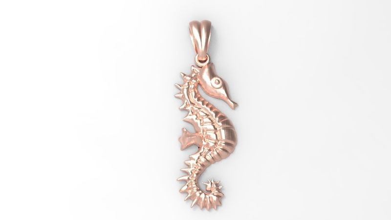 SUMMERTIME SEAHORSE PENDANT NECKLACE JEWELRY CHARM 3D print model_2