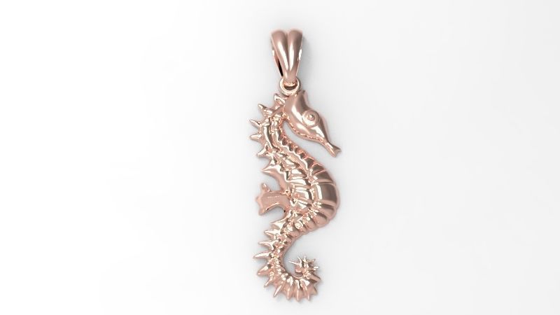 SUMMERTIME SEAHORSE PENDANT NECKLACE JEWELRY CHARM 3D print model_9