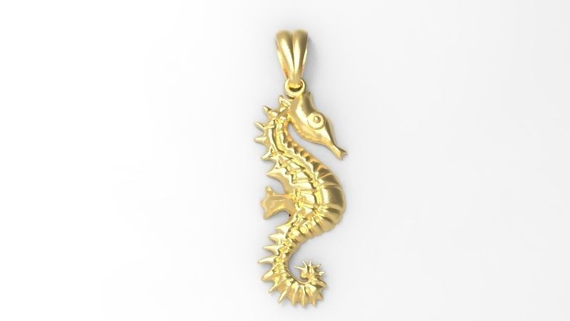 SUMMERTIME SEAHORSE PENDANT NECKLACE JEWELRY CHARM 3D print model_13