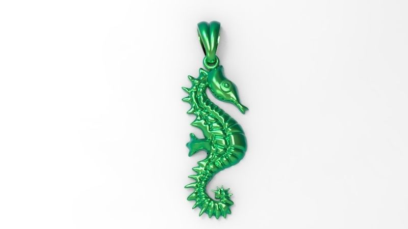 SUMMERTIME SEAHORSE PENDANT NECKLACE JEWELRY CHARM 3D print model_7
