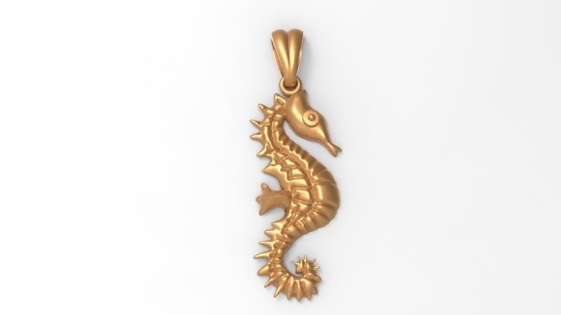 SUMMERTIME SEAHORSE PENDANT NECKLACE JEWELRY CHARM 3D print model_1
