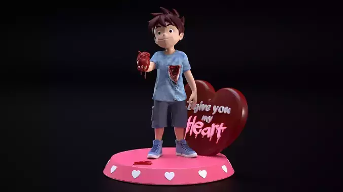 I give you my heart on valentine day Free 3D print model