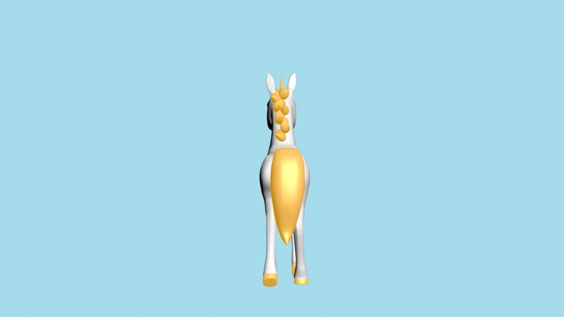 horn horse rigged  3D model_7