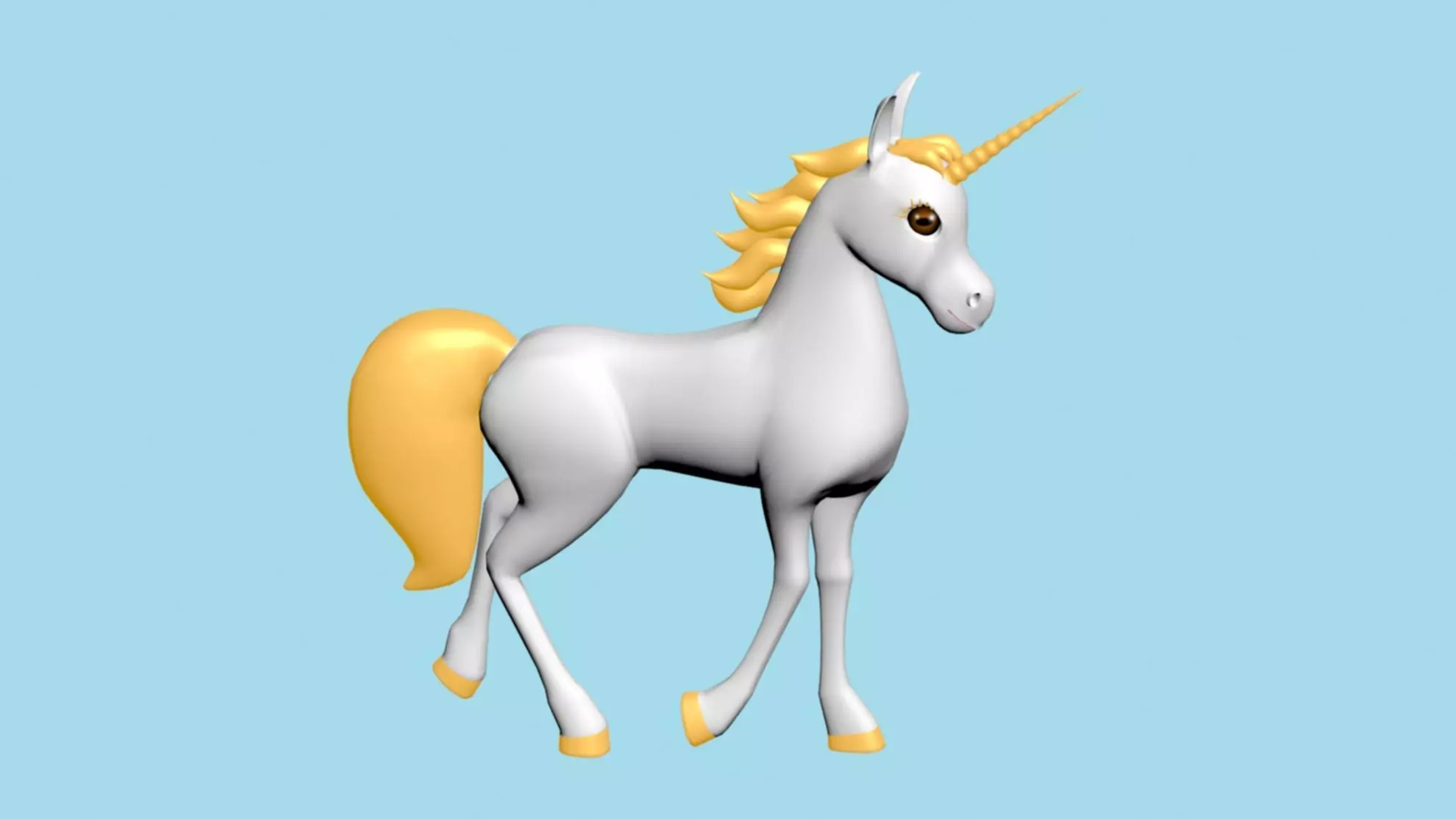 horn horse rigged  3D model_0