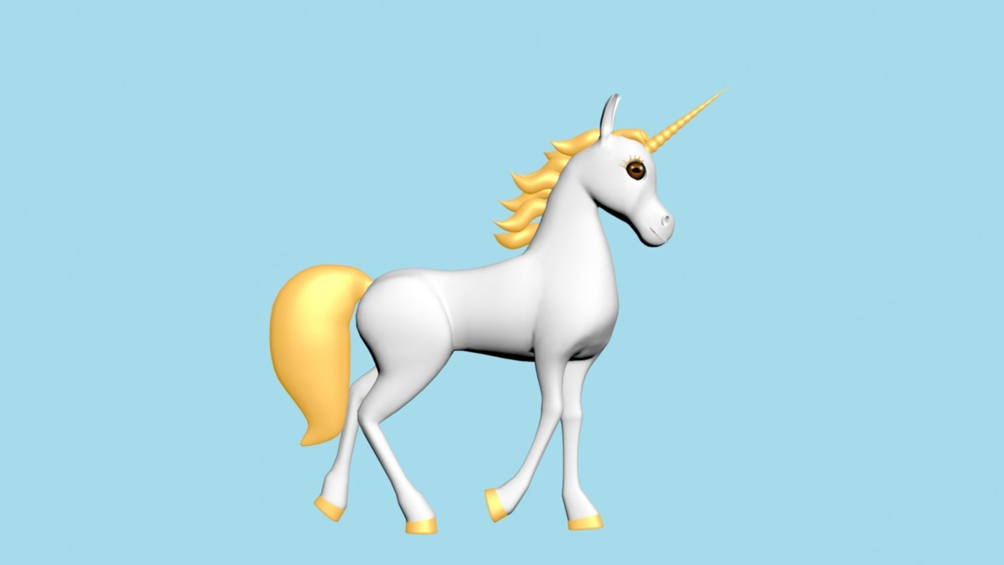 horn horse rigged  3D model_10