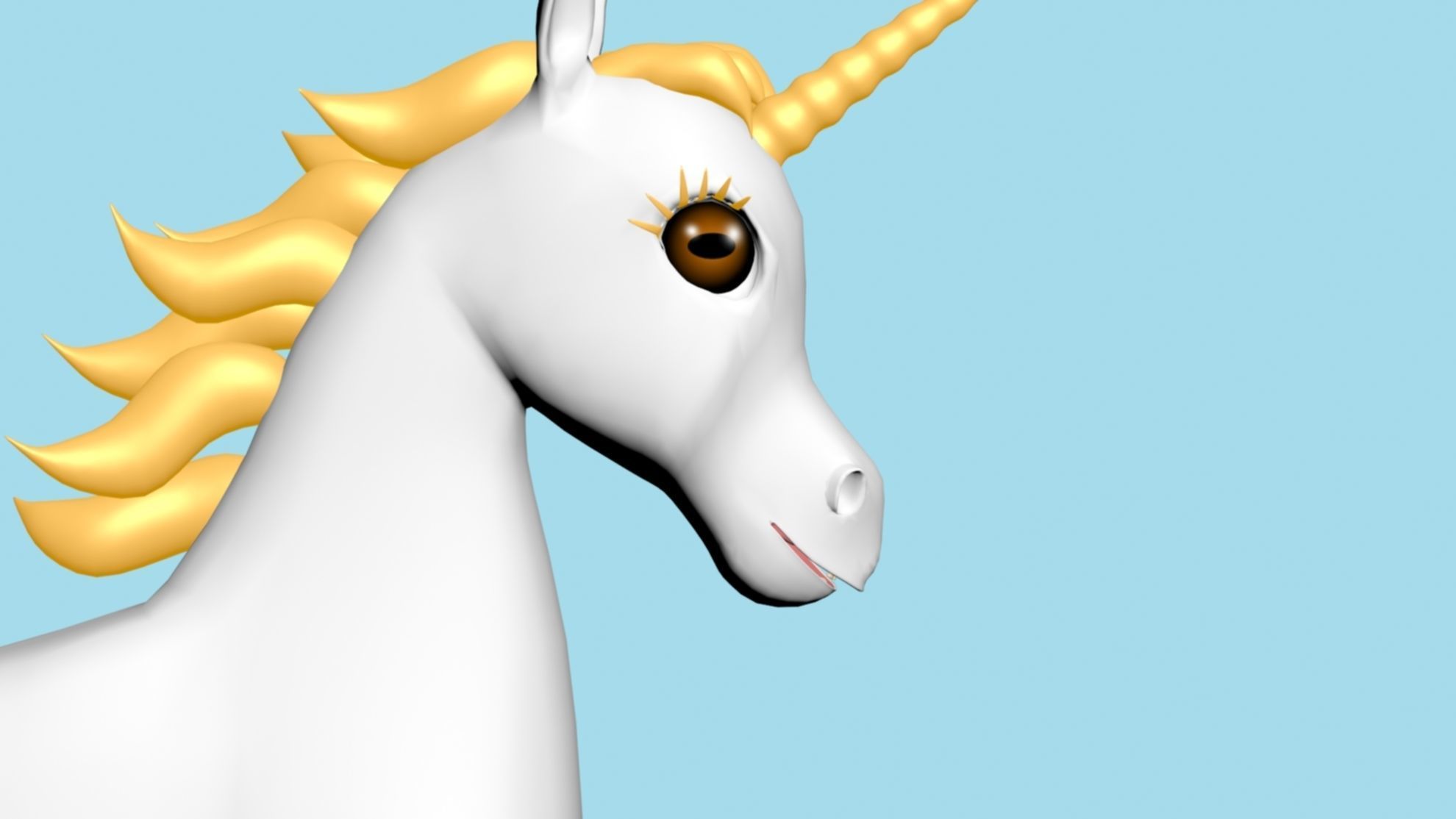 horn horse rigged  3D model_13