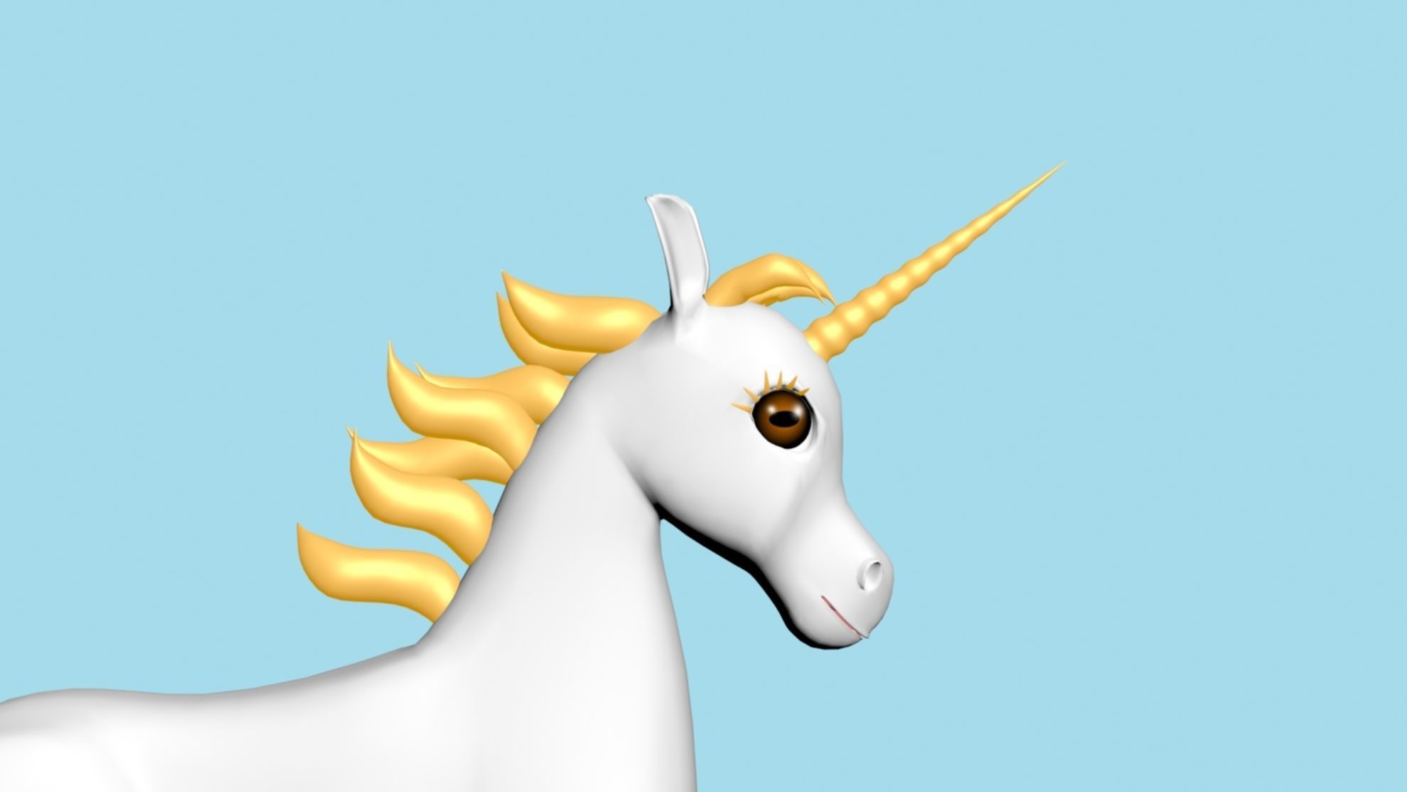 horn horse rigged  3D model_4