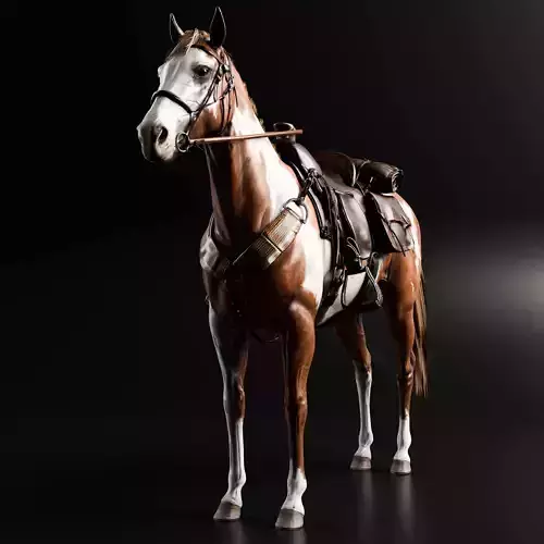 Rigged Horse And Saddle 3D model