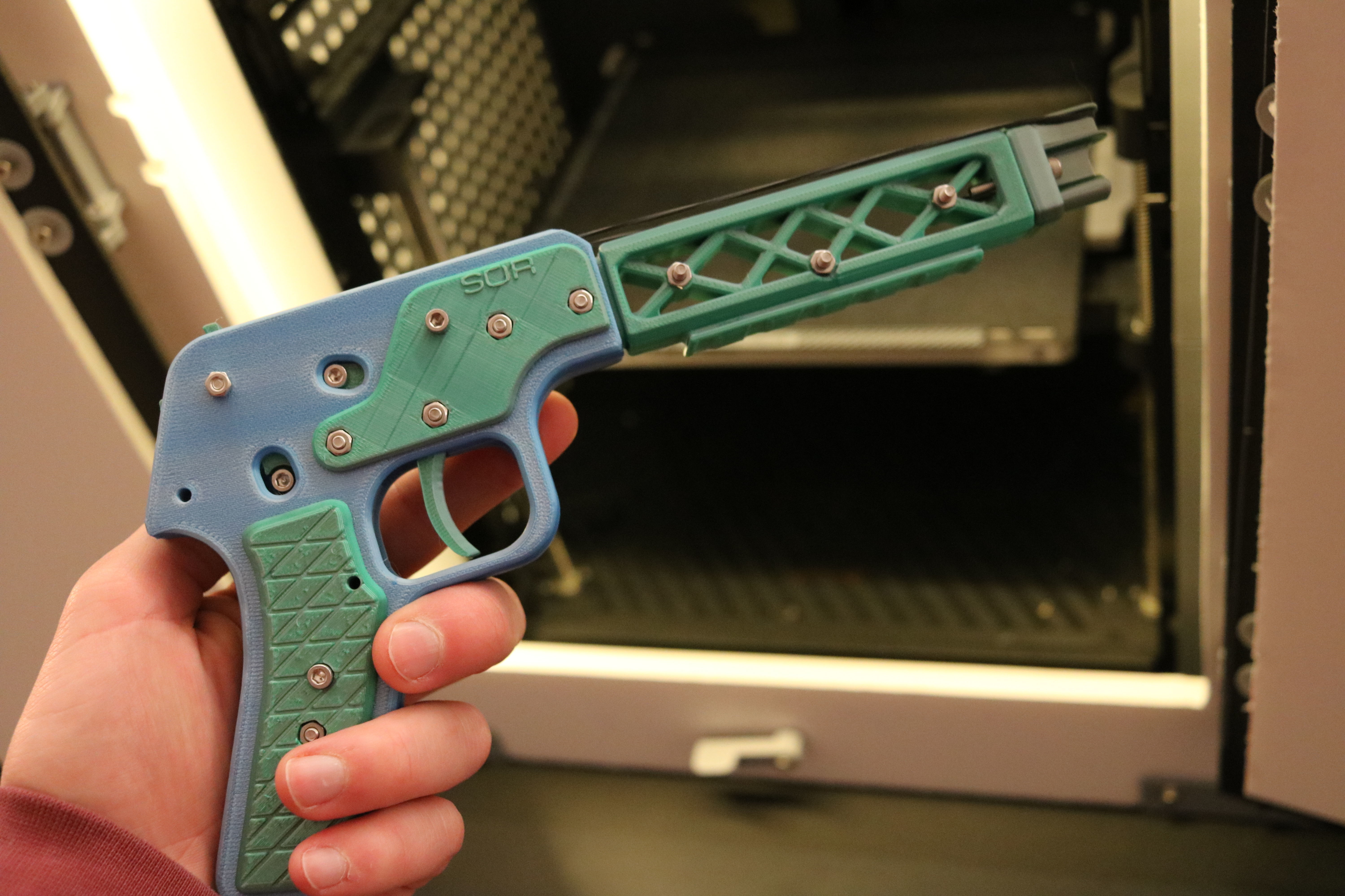 SQR Pistol - Rubber Band Shooting Gun 3D print model_1