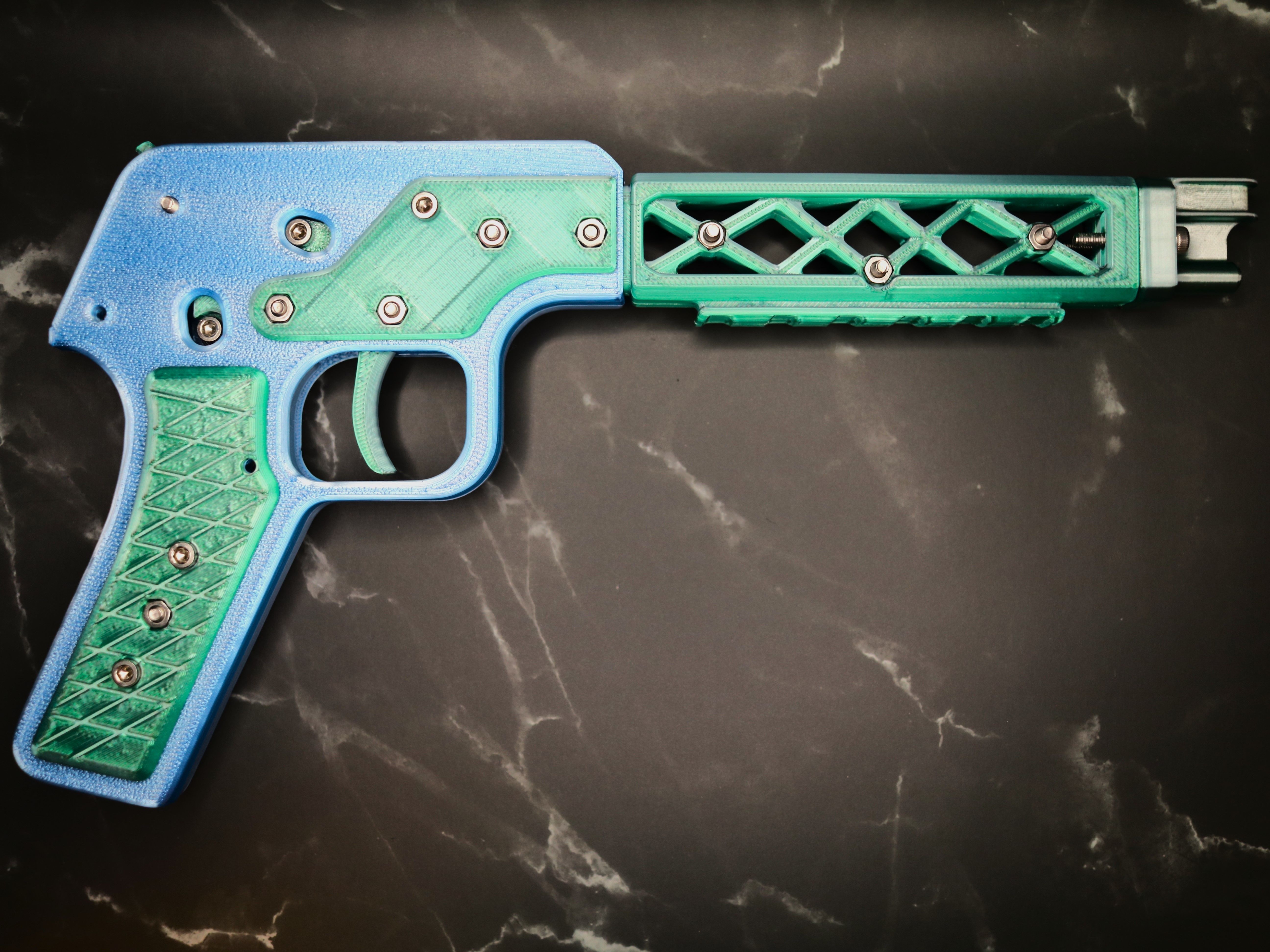 SQR Pistol - Rubber Band Shooting Gun 3D print model_2