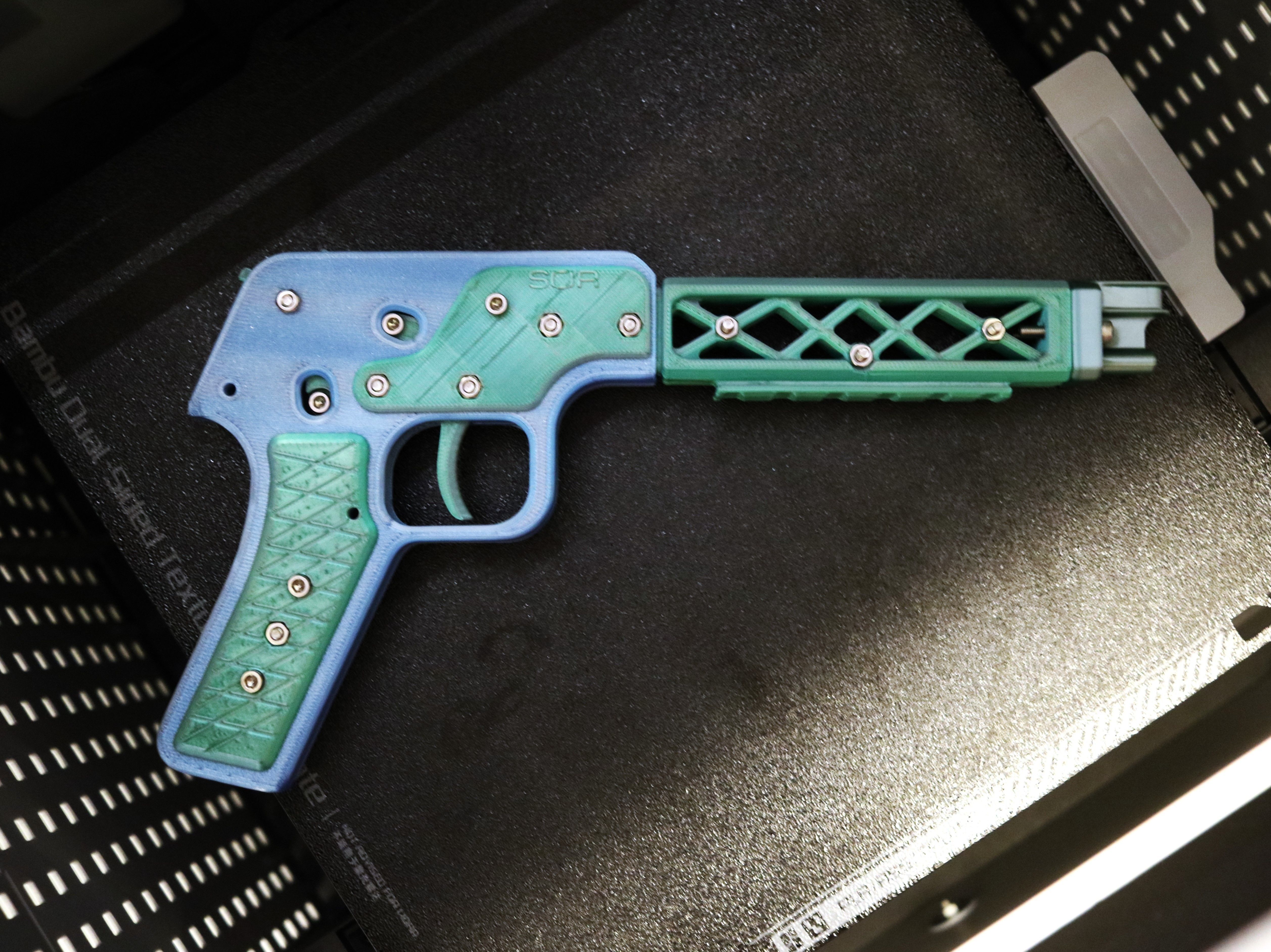 SQR Pistol - Rubber Band Shooting Gun 3D print model_5