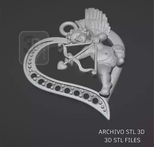 Cupid heart pendant jewelry file Valentine s Day