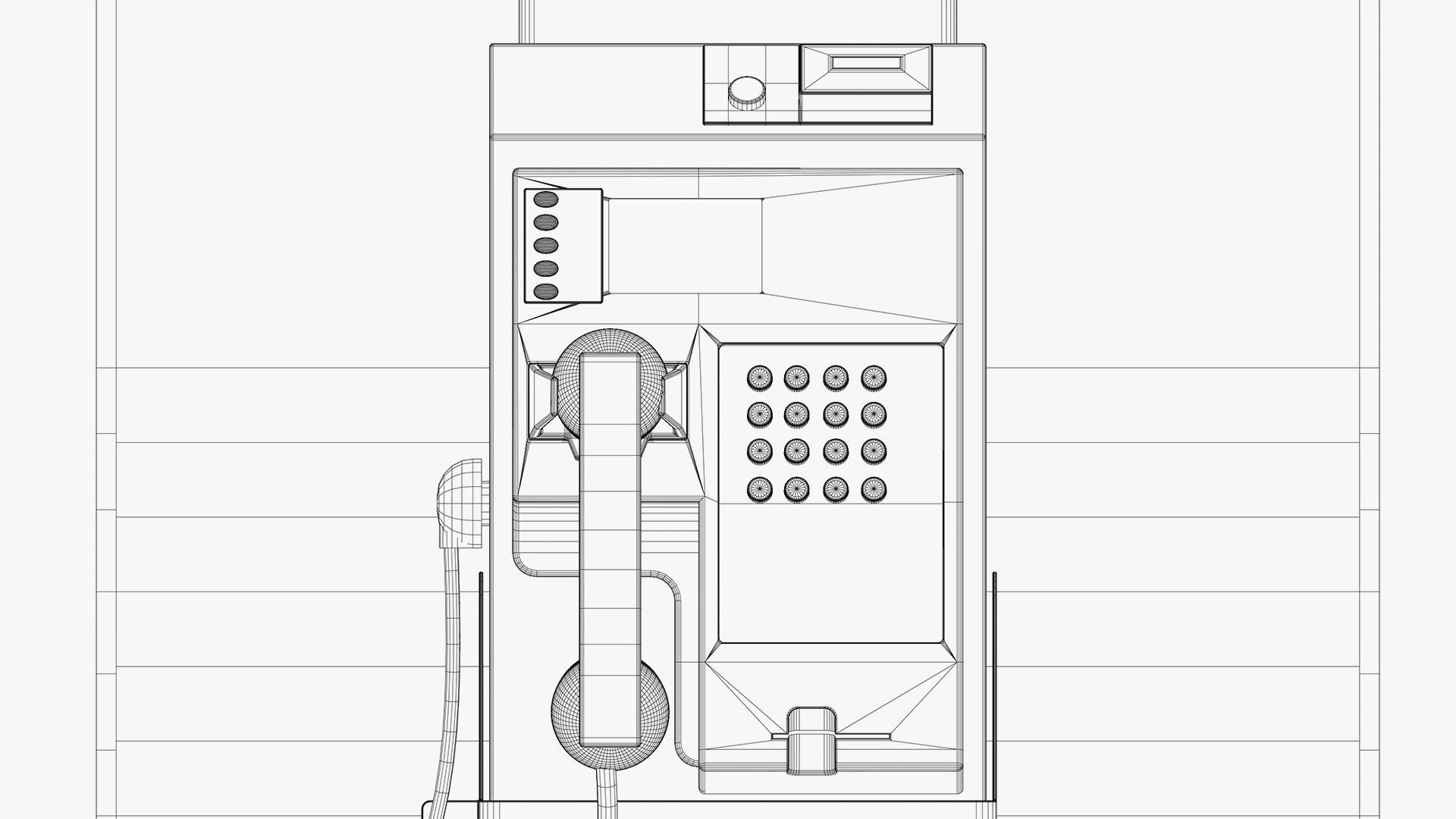 Vandalized payphone Low-poly 3D model_6