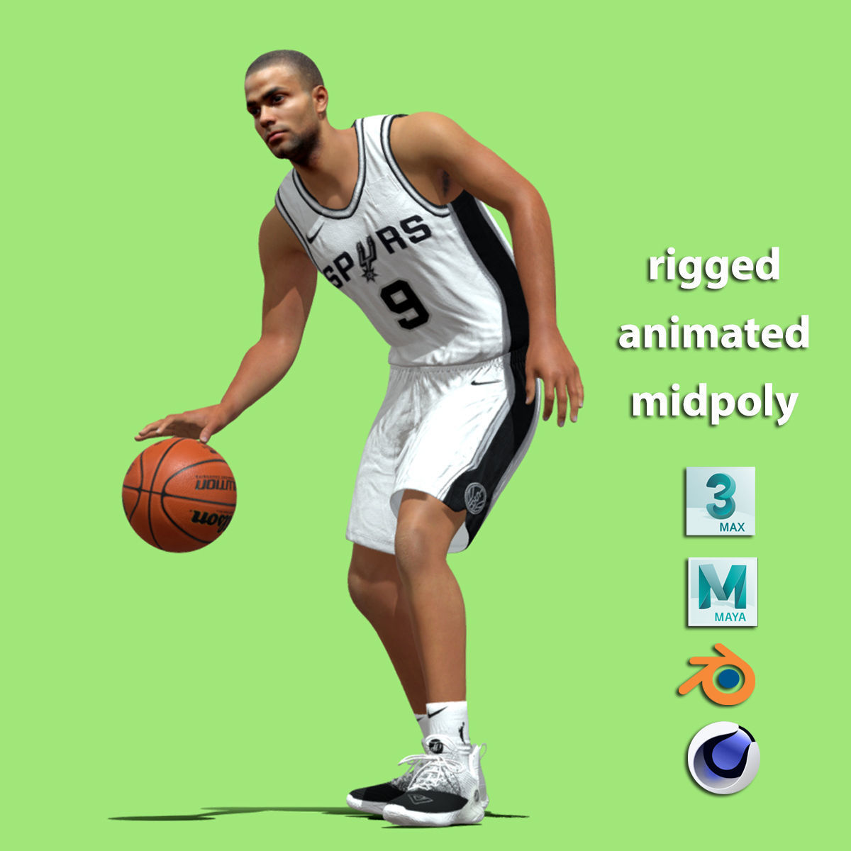 Tony Parker San Antonio Spurs 3D model_2