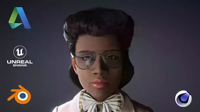 CG Realistic African woman rigged
