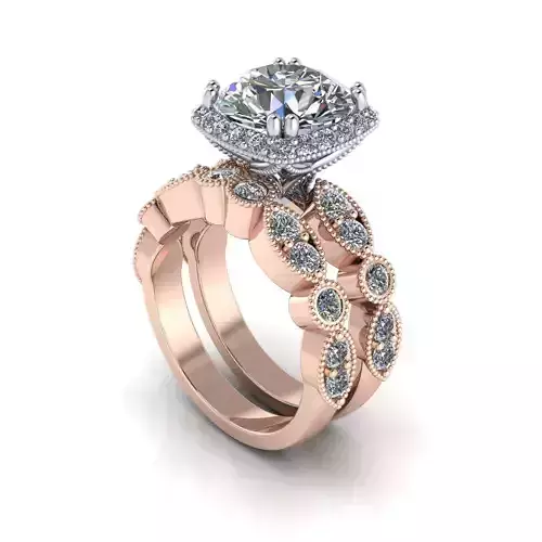 Matching Diamond Fashionable Rings R82