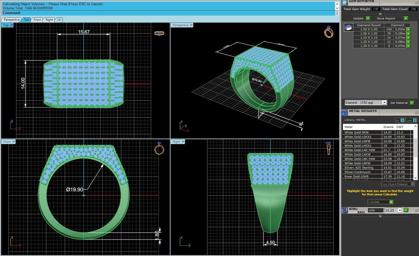 Men Diamond Ring R4 3D print model_2