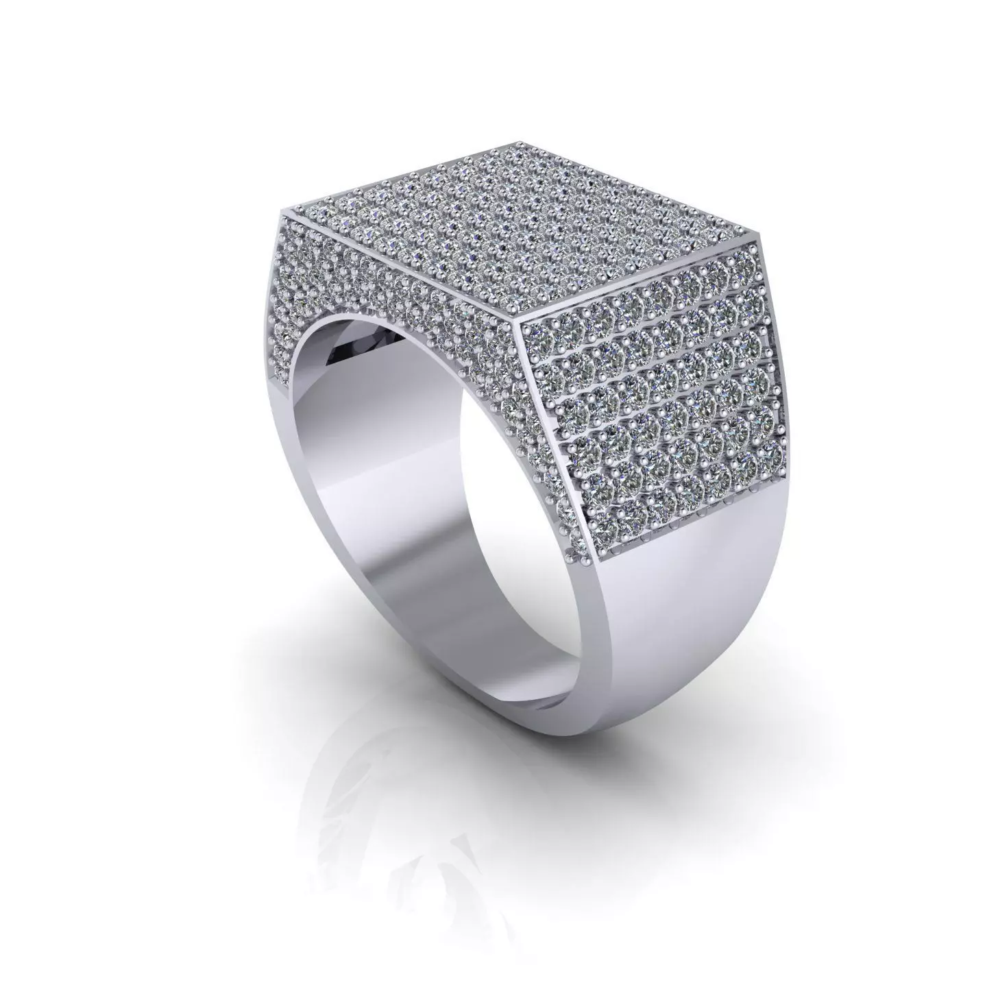 Men Diamond Ring R4 3D print model_0