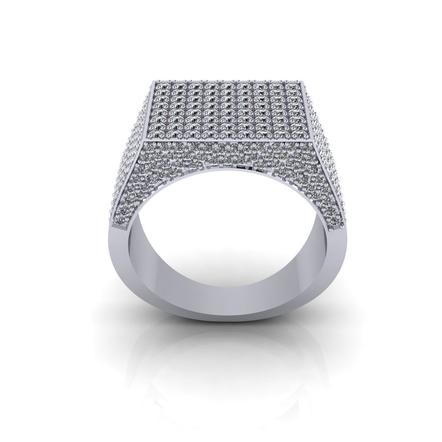 Men Diamond Ring R4 3D print model_1