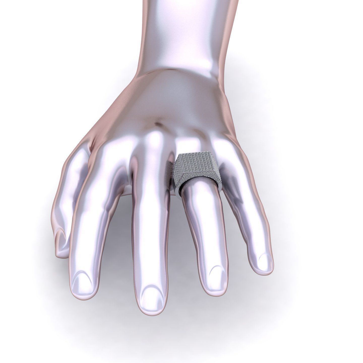 Men Diamond Ring R2 3D print model_7