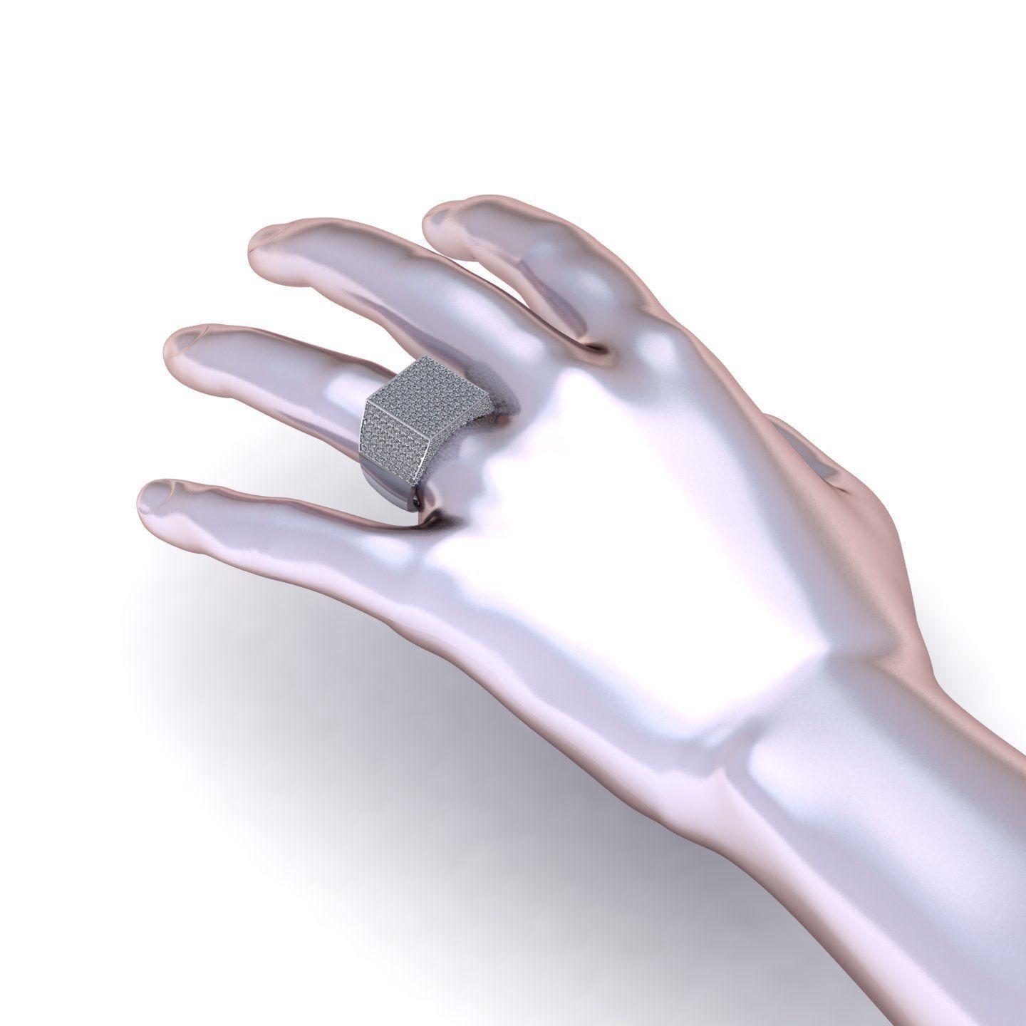 Men Diamond Ring R2 3D print model_5