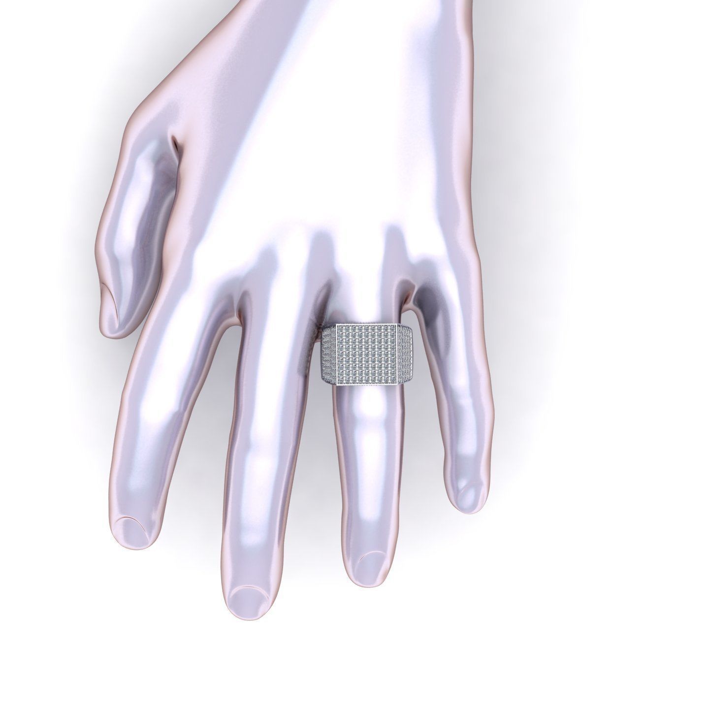 Men Diamond Ring R2 3D print model_8