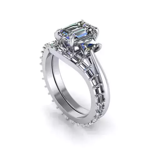 Matching Diamond Wedding Ring R6 3D print model