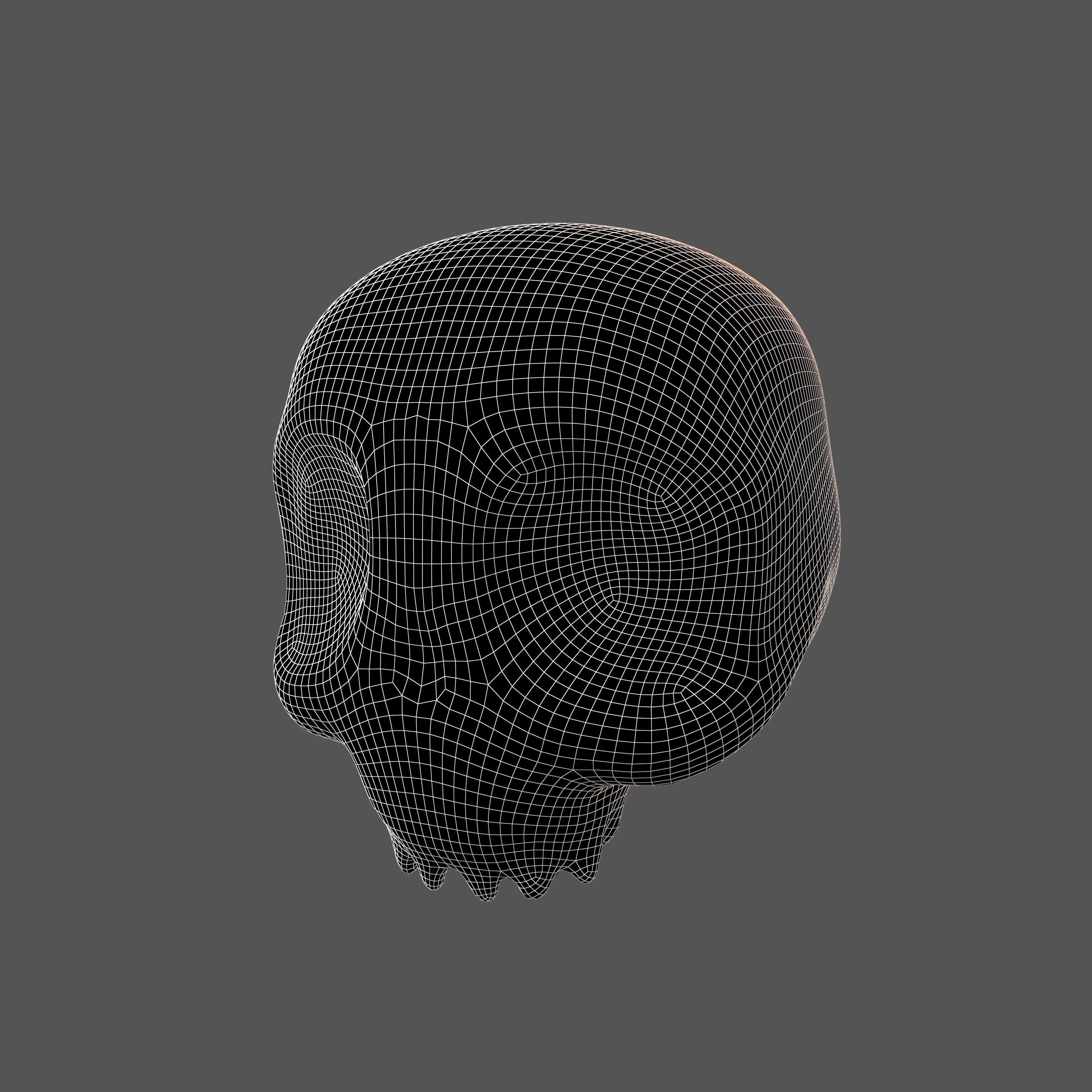 Cartoon Skull v2 002 Low-poly 3D model_4