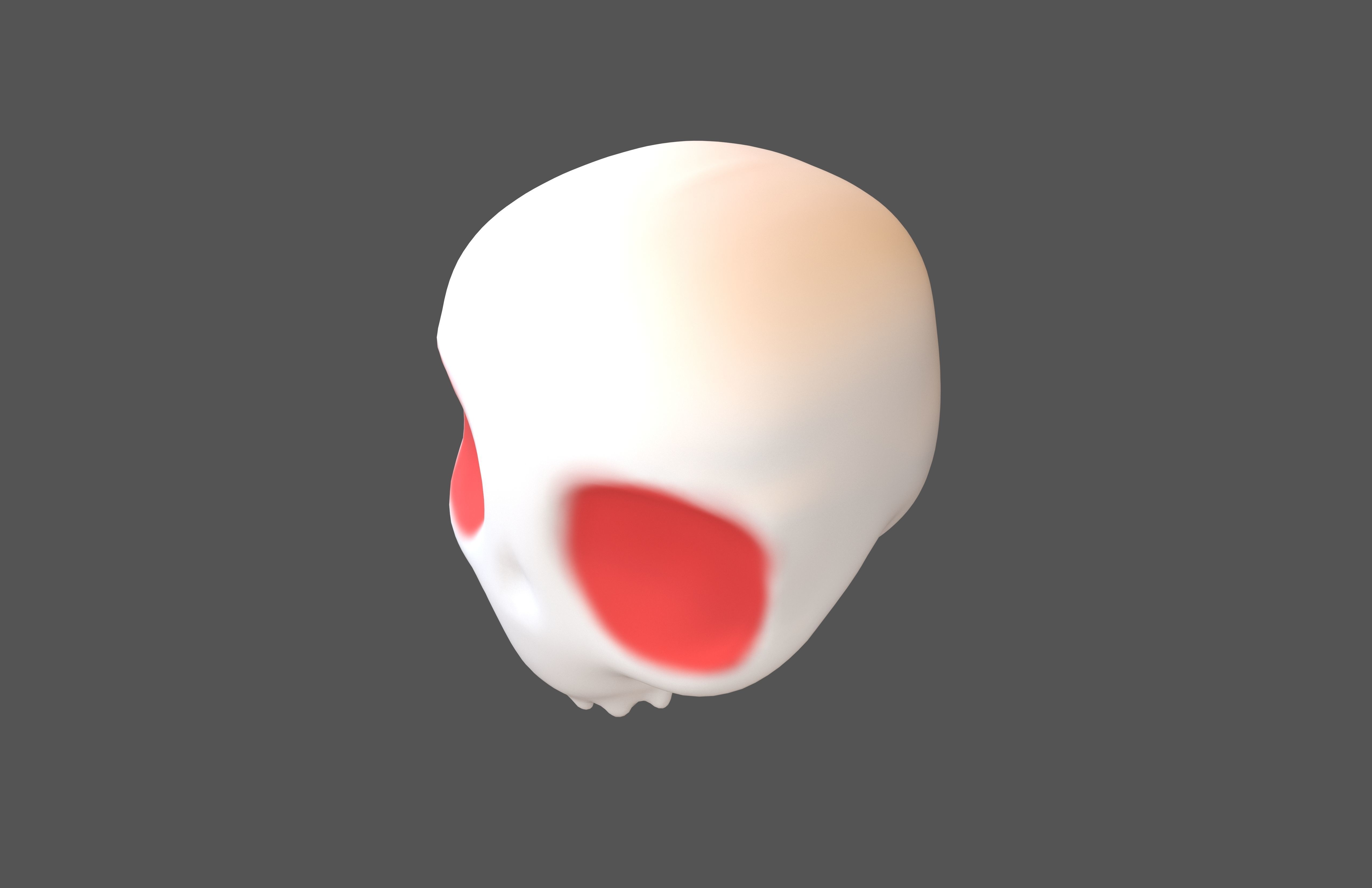 Cartoon Skull v2 002 Low-poly 3D model_3