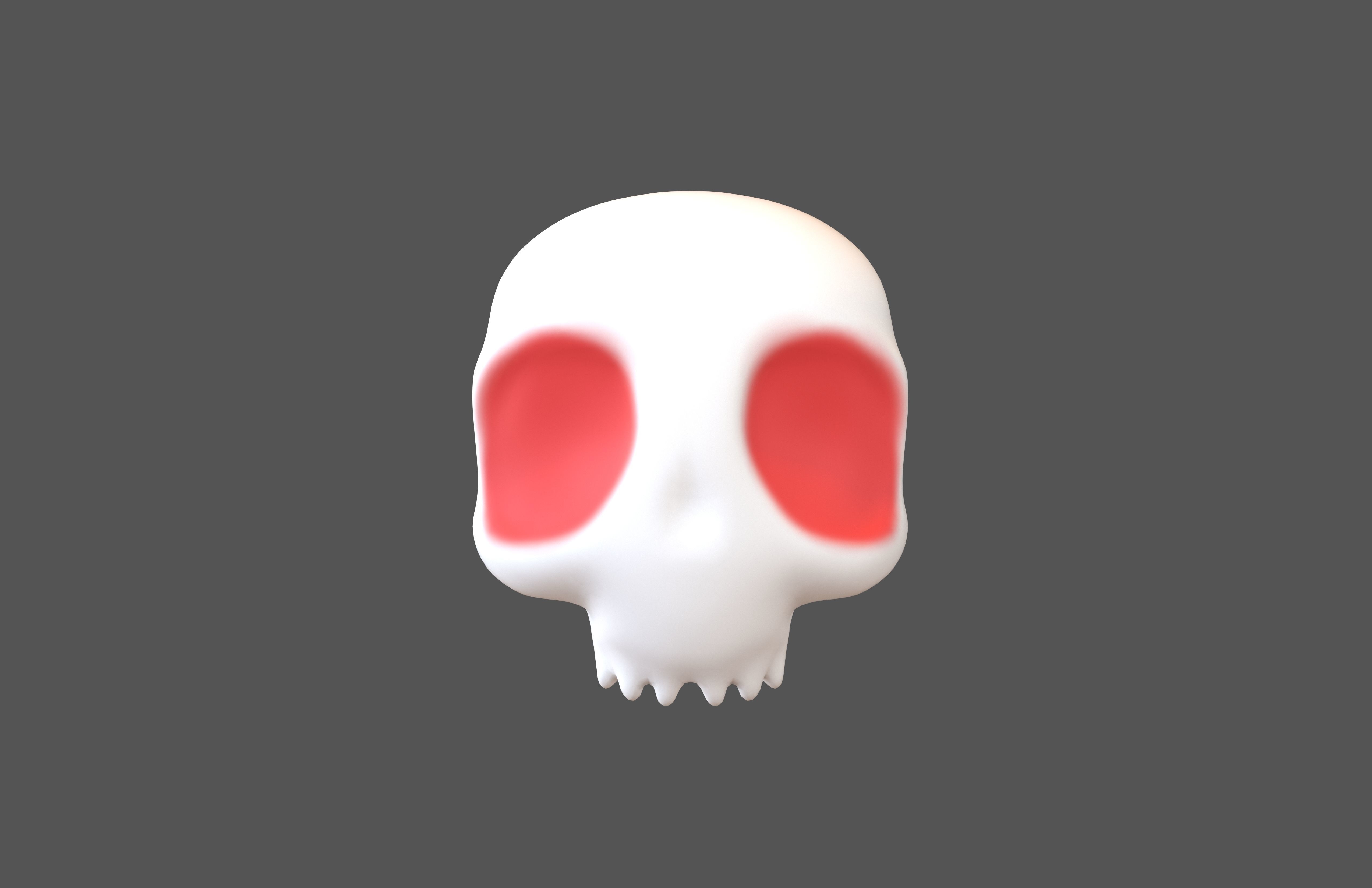 Cartoon Skull v2 002 Low-poly 3D model_1
