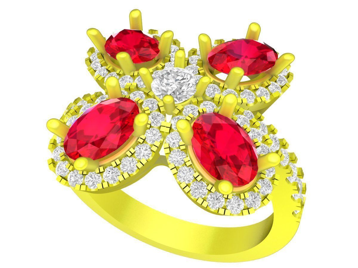 A7214 Luxury Korean Style Diamond Fashion Women Ring 3D print model_1