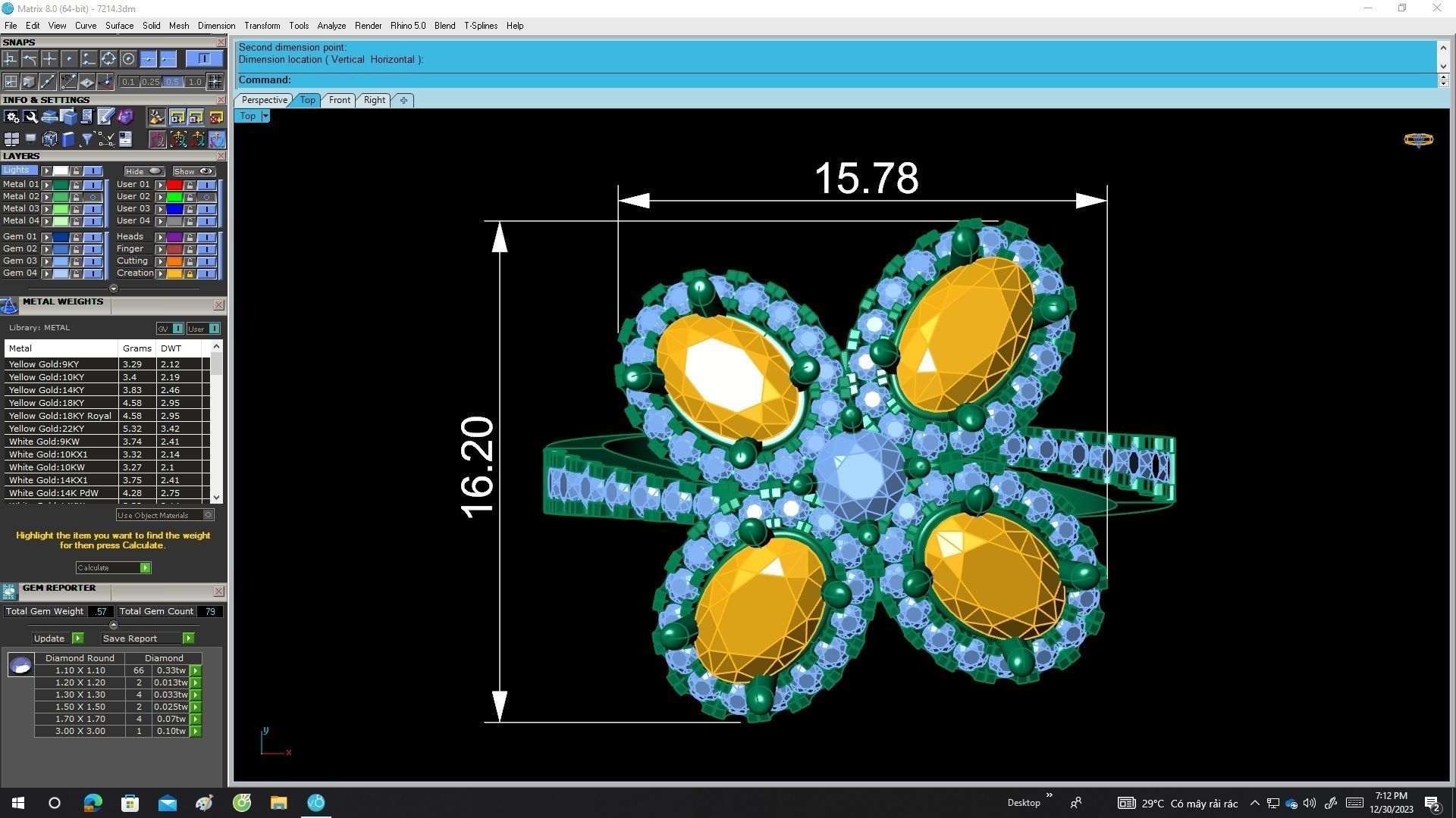 A7214 Luxury Korean Style Diamond Fashion Women Ring 3D print model_5