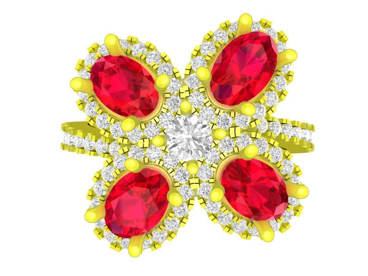 A7214 Luxury Korean Style Diamond Fashion Women Ring 3D print model_2