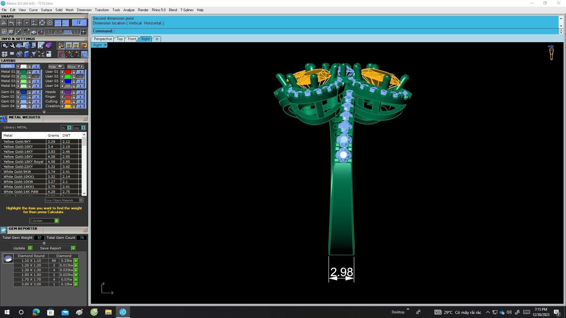 A7214 Luxury Korean Style Diamond Fashion Women Ring 3D print model_7