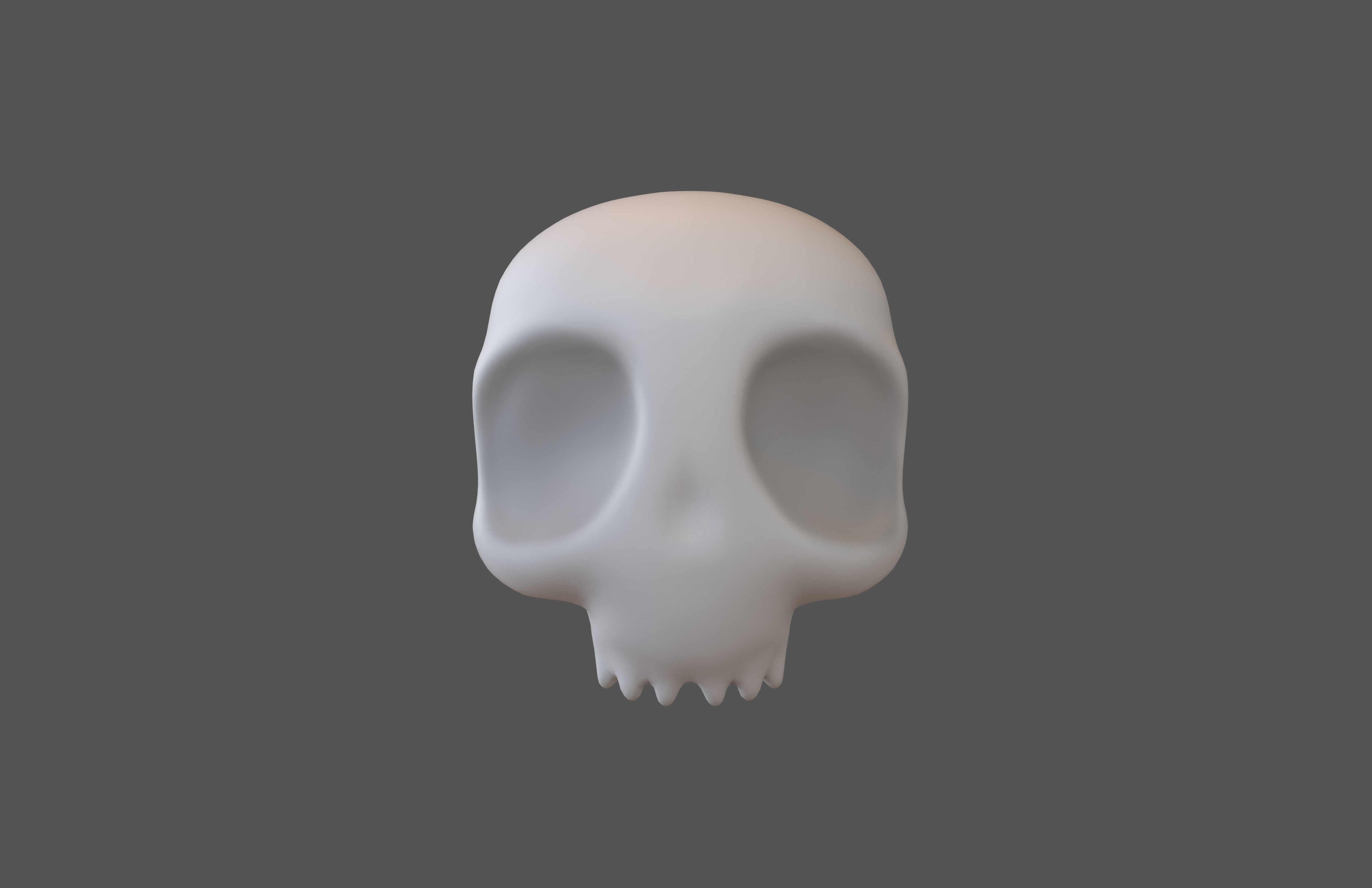 Cartoon Skull v2 004 Low-poly 3D model_2