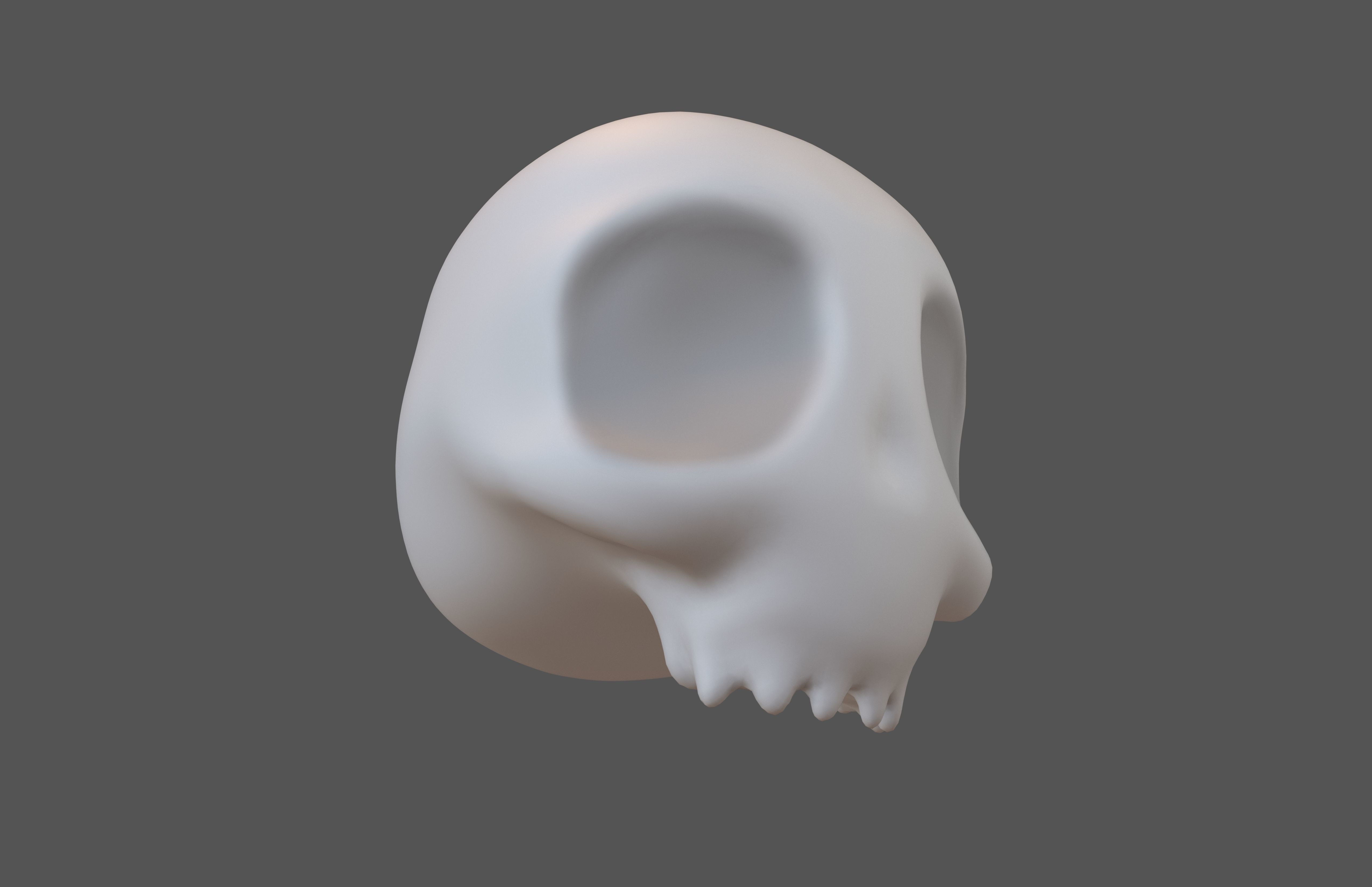 Cartoon Skull v2 004 Low-poly 3D model_1