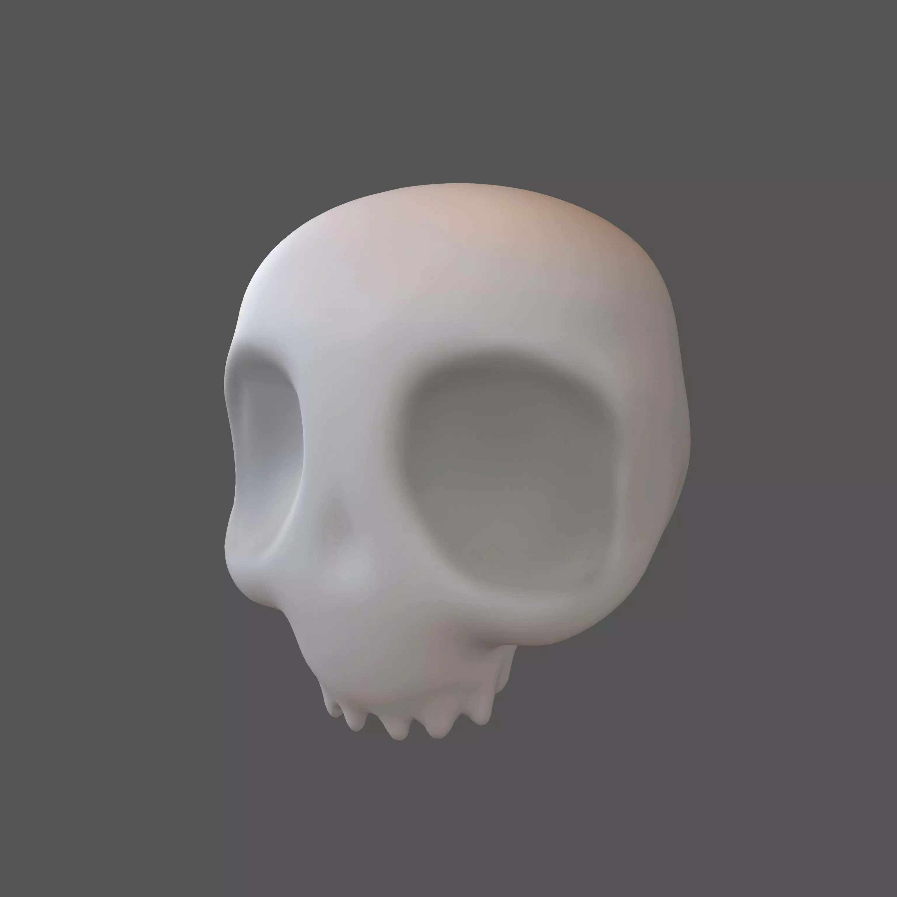 Cartoon Skull v2 004 Low-poly 3D model_0