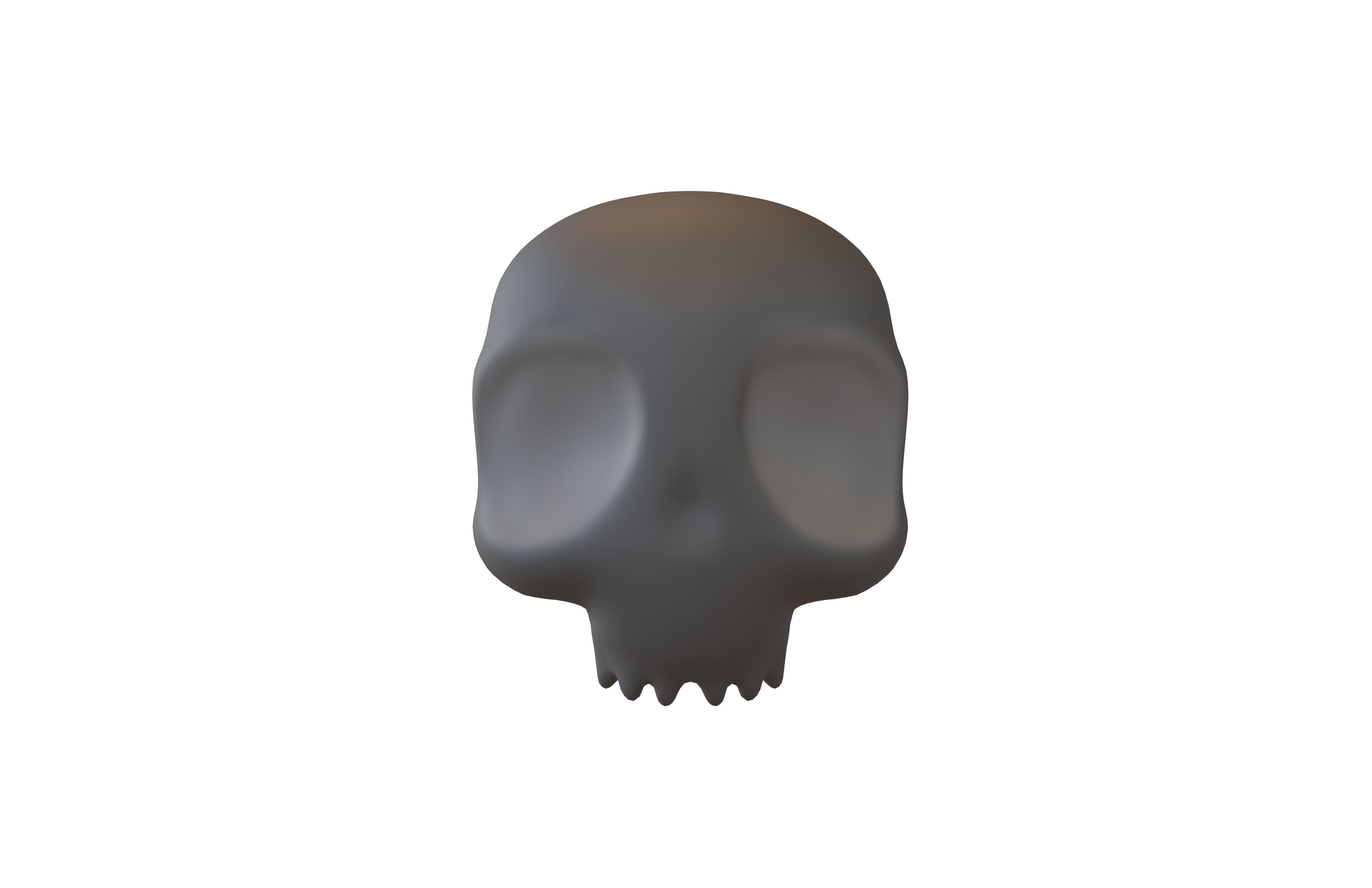 Cartoon Skull v2 005 Low-poly 3D model_1