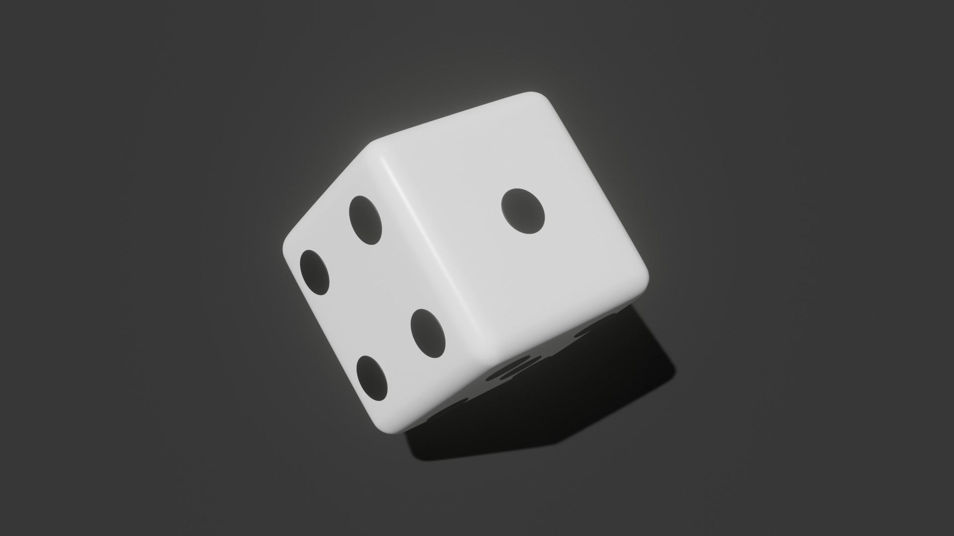 Dice cube Low-poly 3D model_1