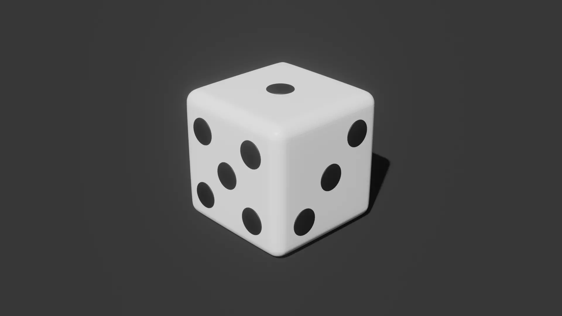 Dice cube Low-poly 3D model_0