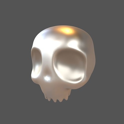 Cartoon Skull v2 008 Low-poly 3D model