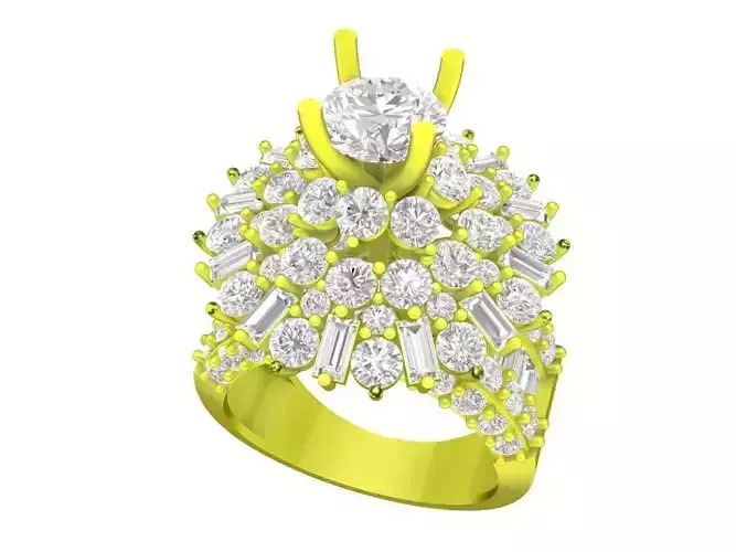 A7231 Luxury Korean Style Diamond Fashion Women Ring 3D Model