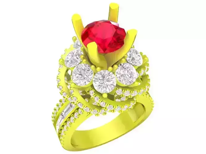 A7232 Luxury Diamond Women Fashion Ring 3D Model