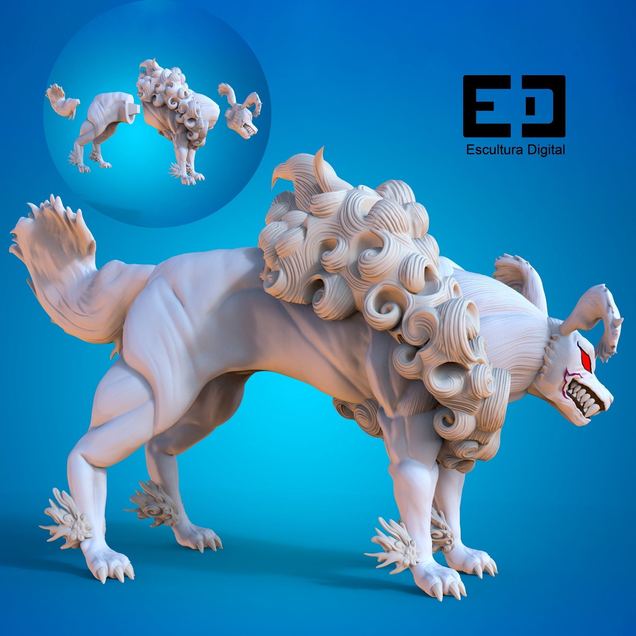 SESSHOMARU DEMON DOG 3D print model_6