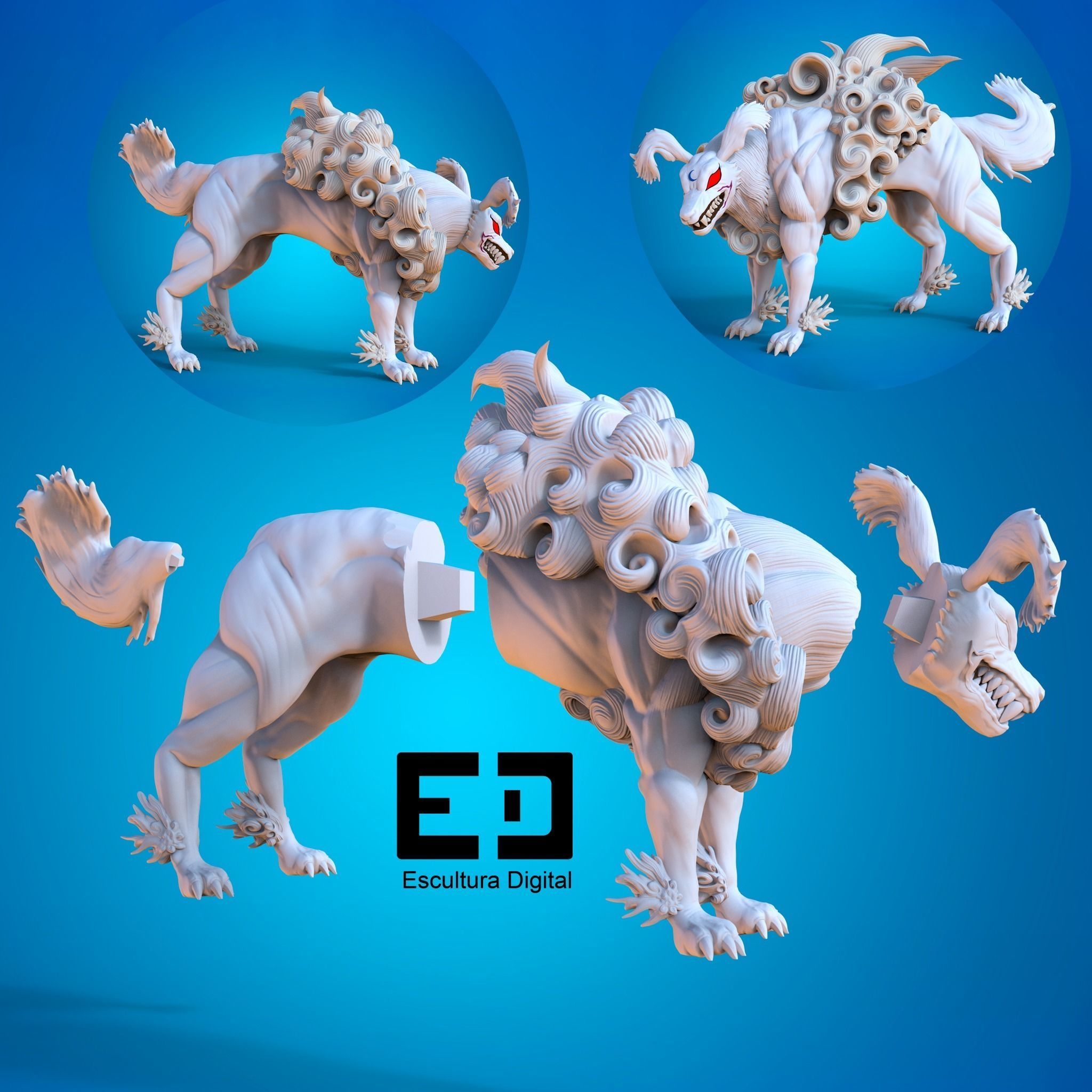 SESSHOMARU DEMON DOG 3D print model_7