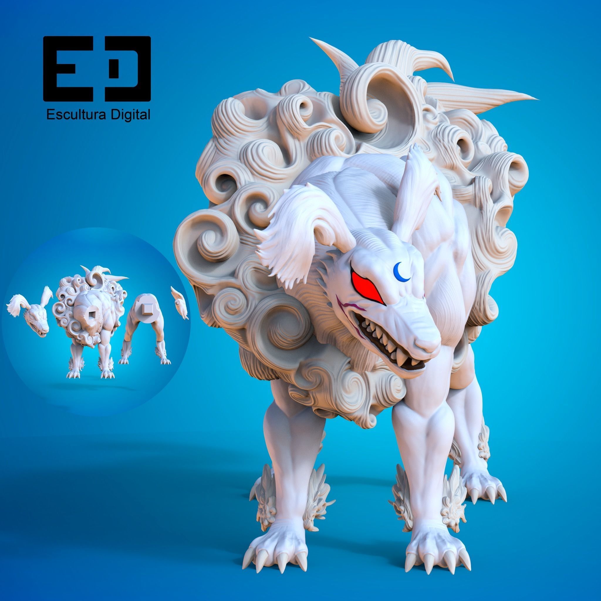 SESSHOMARU DEMON DOG 3D print model_4