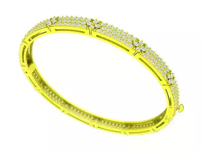 A7238 Luxury Diamond Women Bangle Bracelets 3D Model