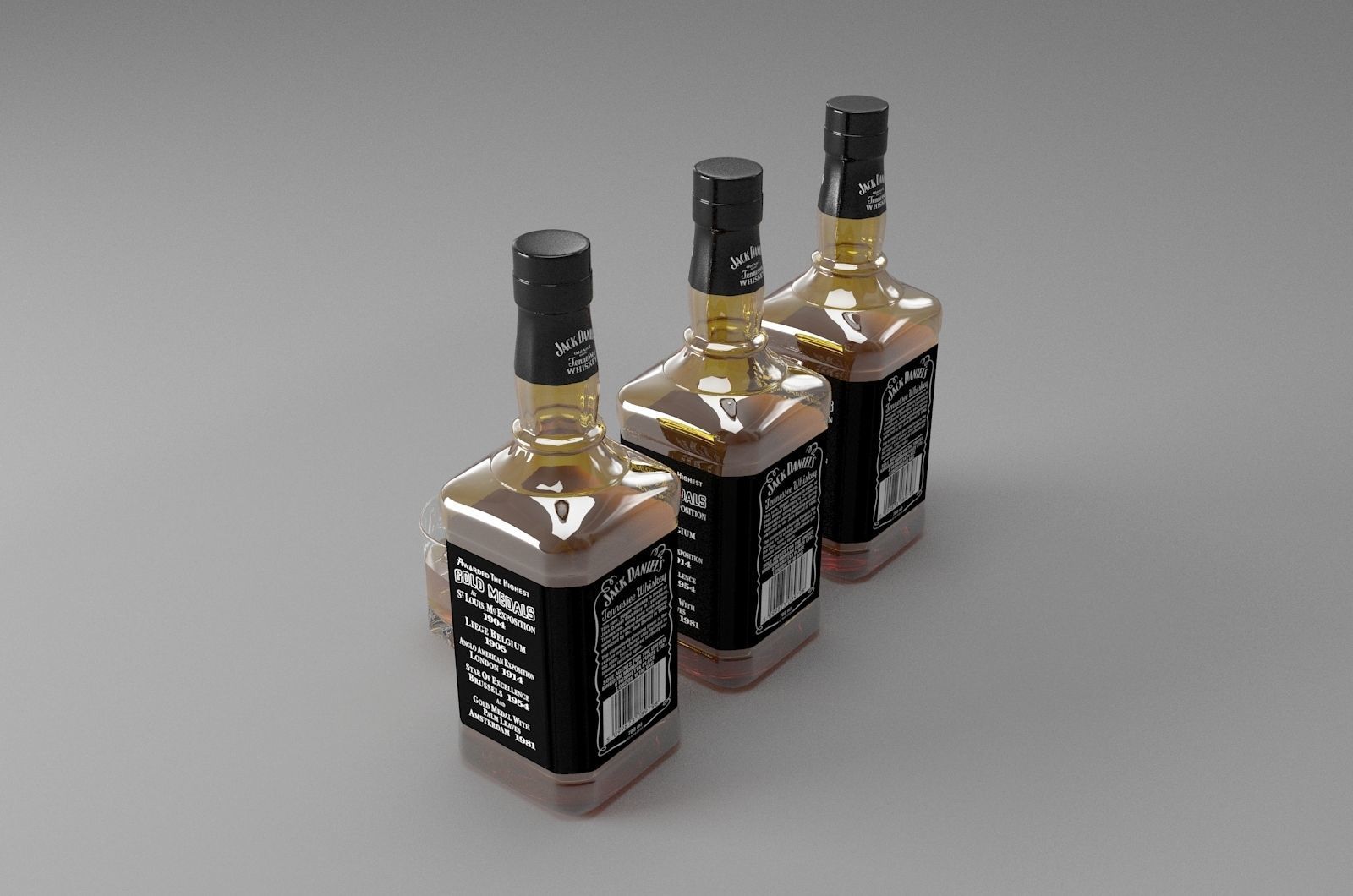 Whiskey and Cup 3D model_4