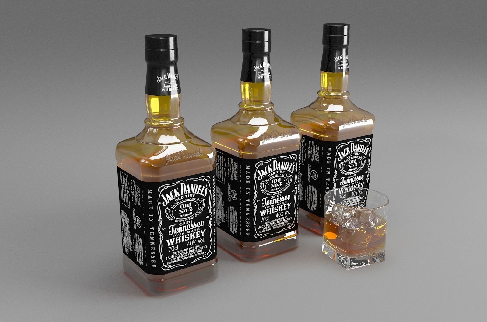 Whiskey and Cup 3D model_1