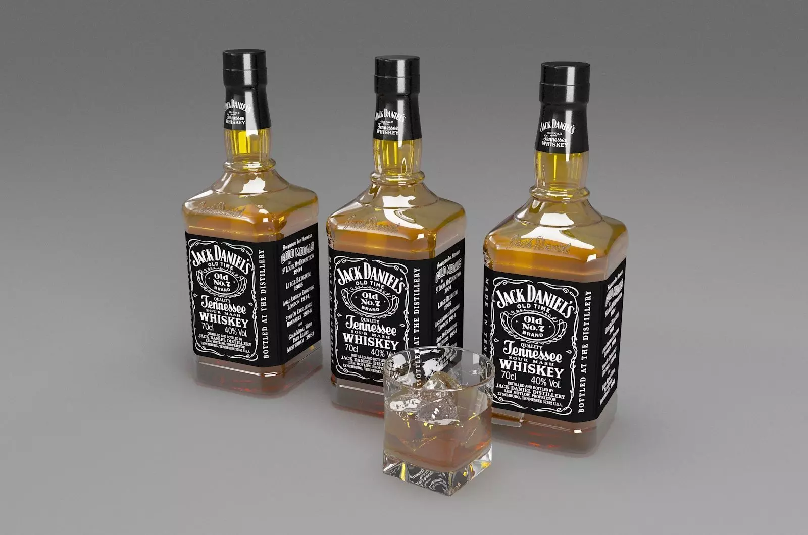 Whiskey and Cup 3D model_0